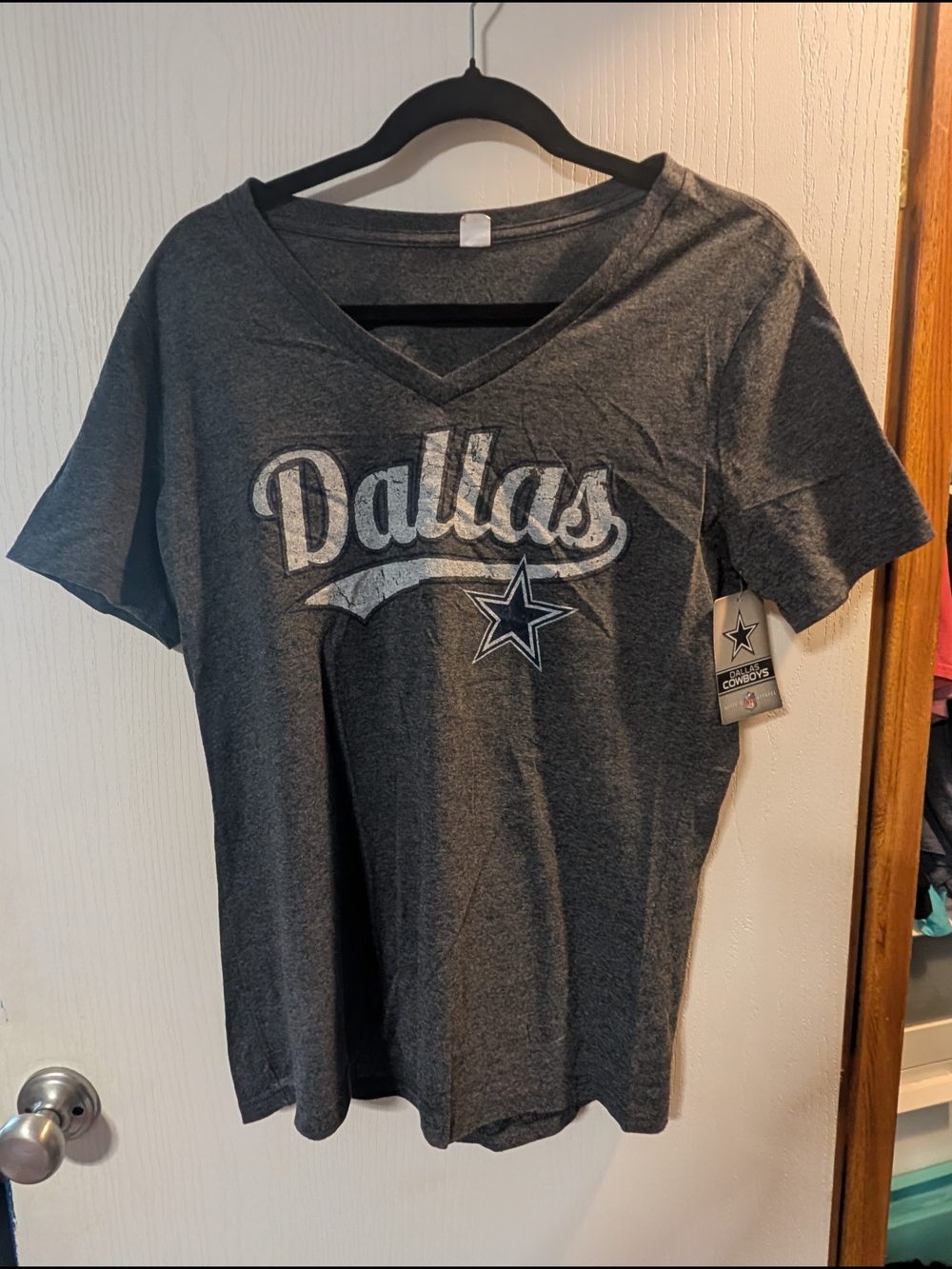 NFL Dallas Cowboys V-Neck Tee - Charcoal (B134)